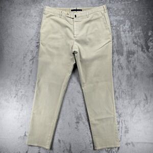 Incotex Pants Men 36 Khaki Chino Slim Fit Pattern 5 Stretch Slacks High Comfort